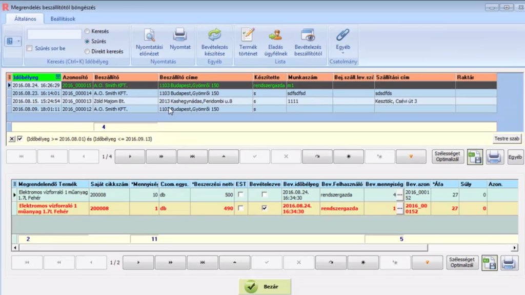 Informacios pult kezelese