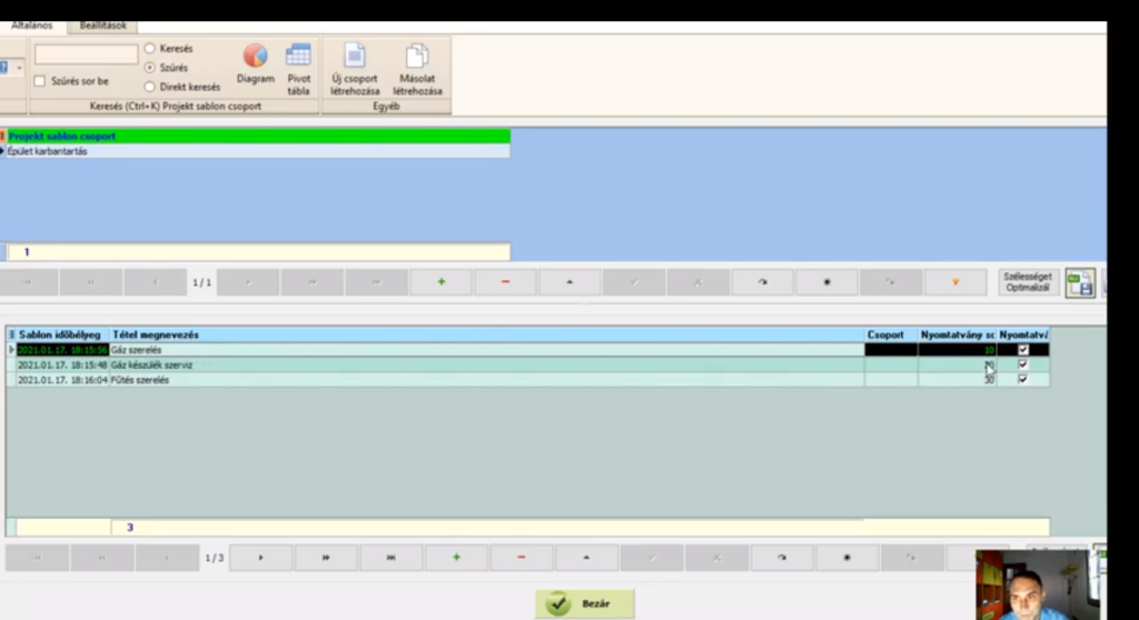 Egyedi ERP - projekt sablon