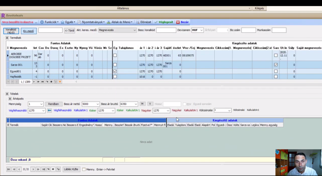 Egyedi ERP - Raktár szoftver