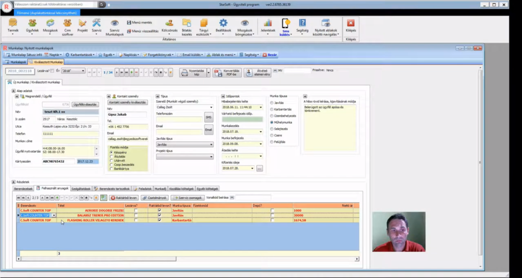 Szerviz felhasznalt anyagok