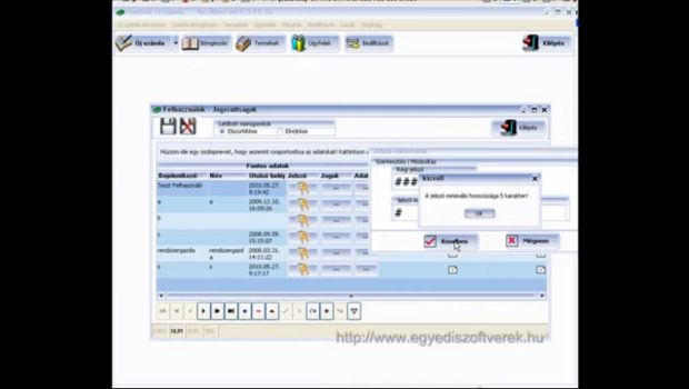 Egyedi ERP - Felhasználók létrehozása
