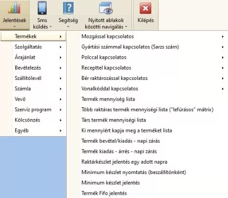 Egyedi ERP rendszer - jelentések
