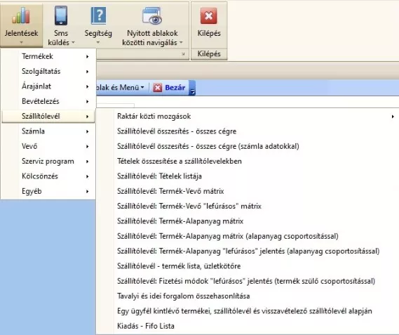 Egyedi ERP rendszer - jelentések
