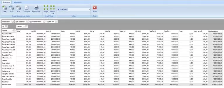 Egyedi ERP rendszer - jelentések