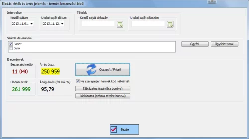 Egyedi ERP rendszer - jelentések