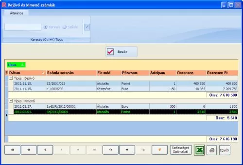 Egyedi ERP rendszer - jelentések